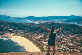 man on cliff