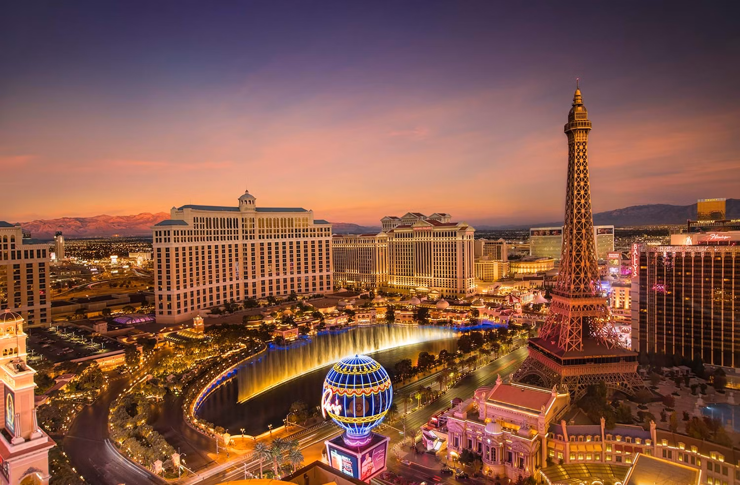 Sunset over Vegas strip