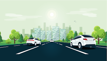 Illustration of city road with cars