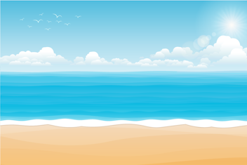 Illustration of ocean beach