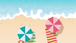 items on beach illustration