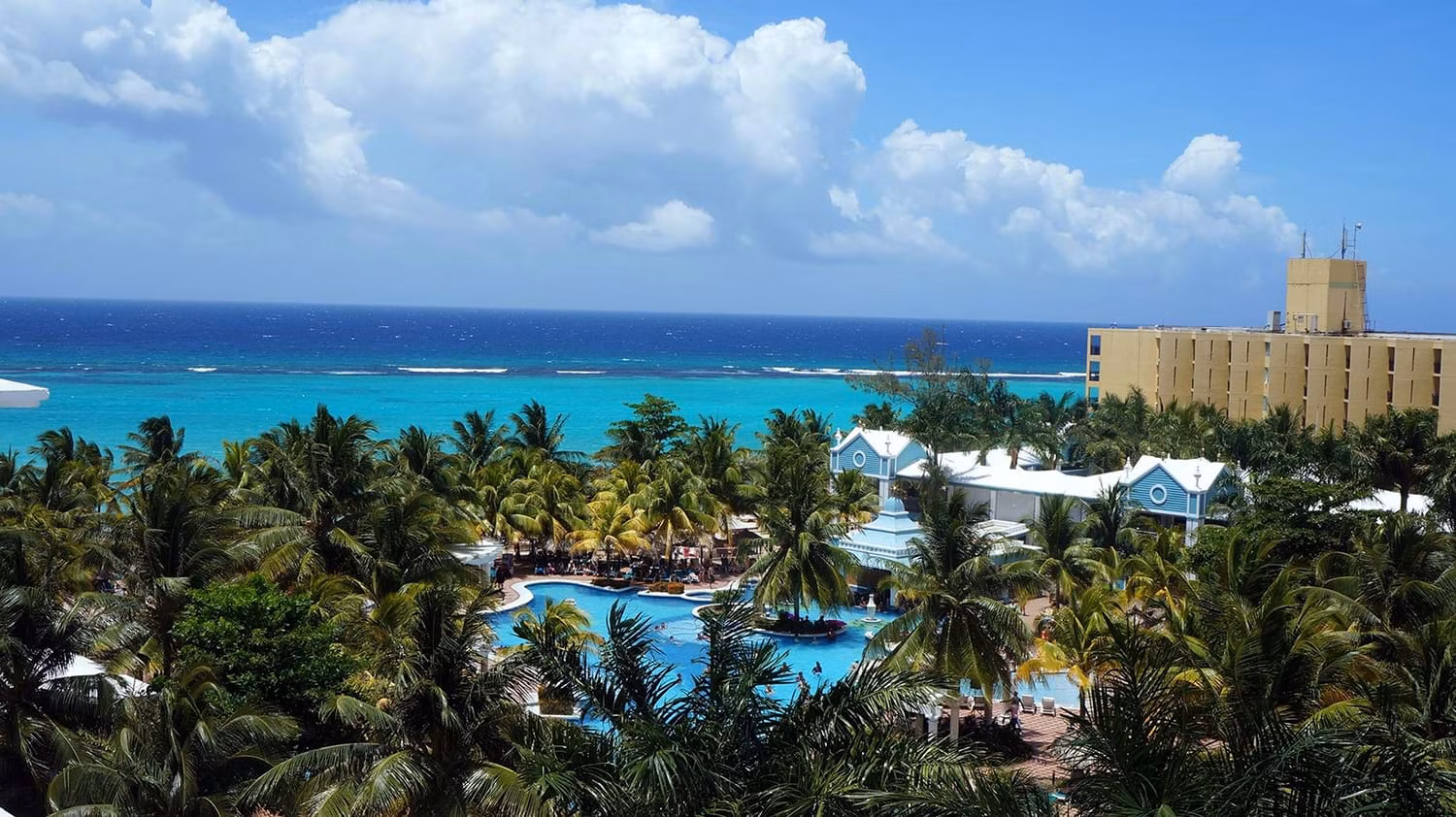 Resort pool by the ocean