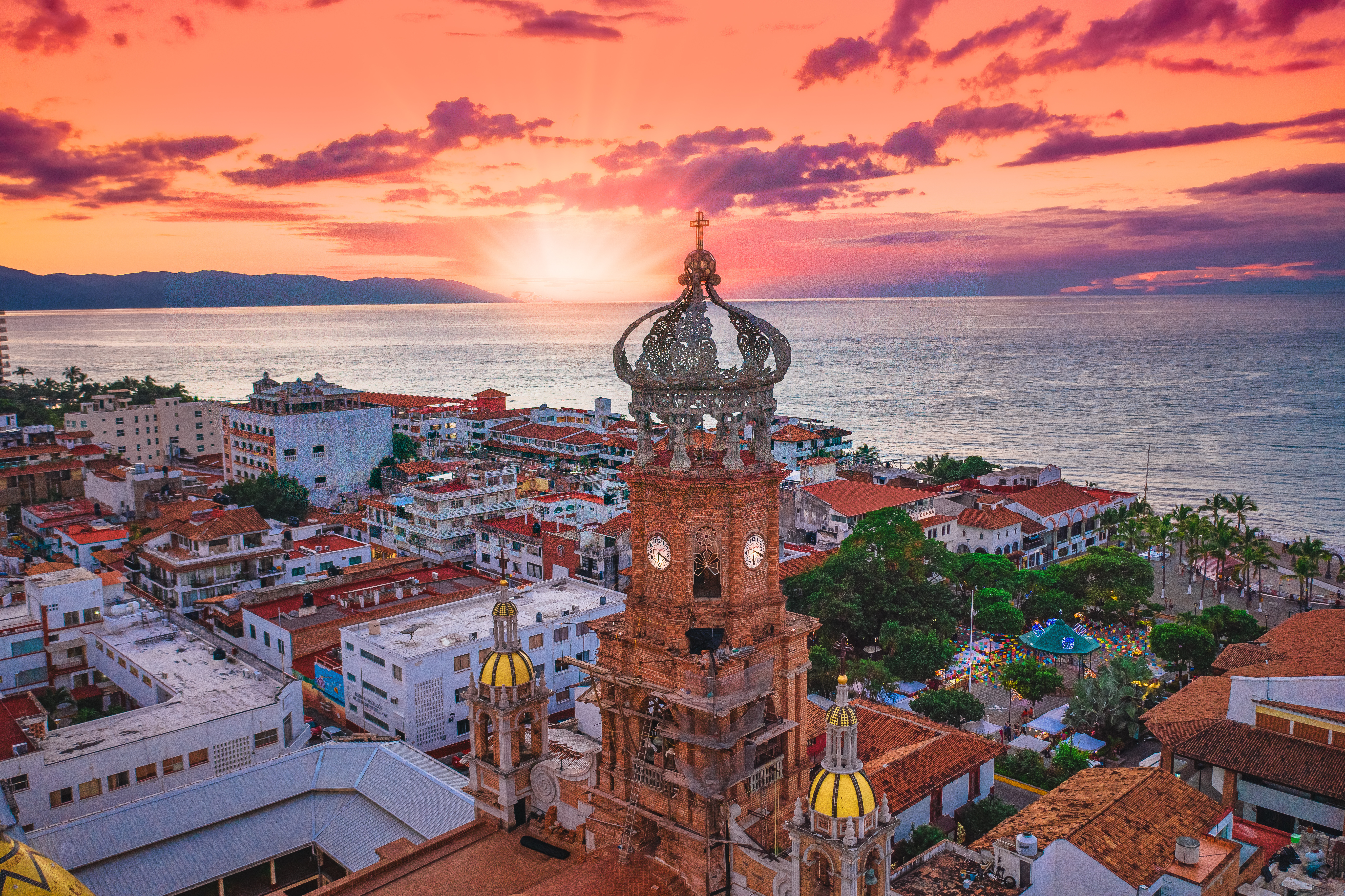 view of Puerto Vallarta at sunset