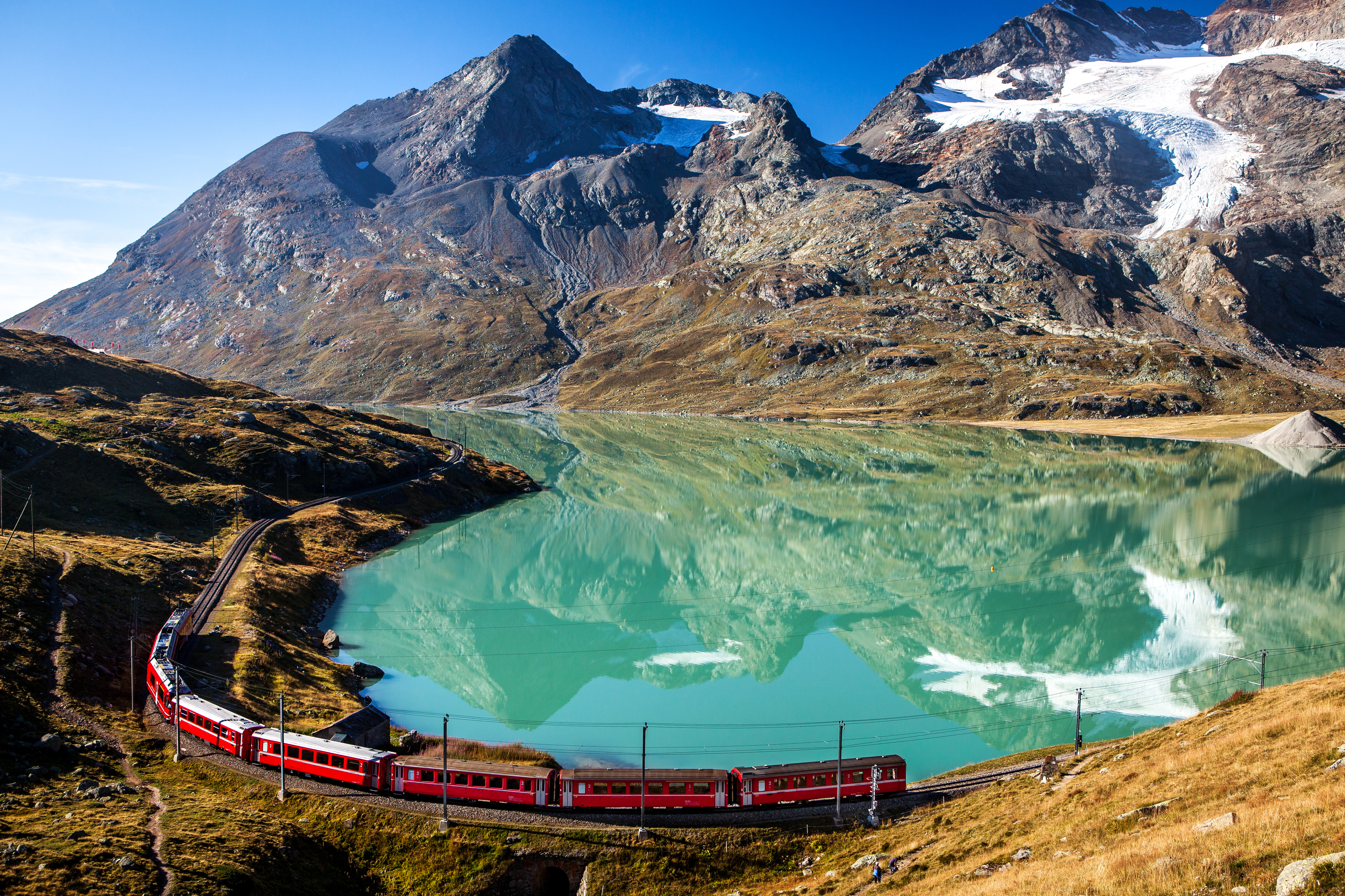 train in swiss alps
