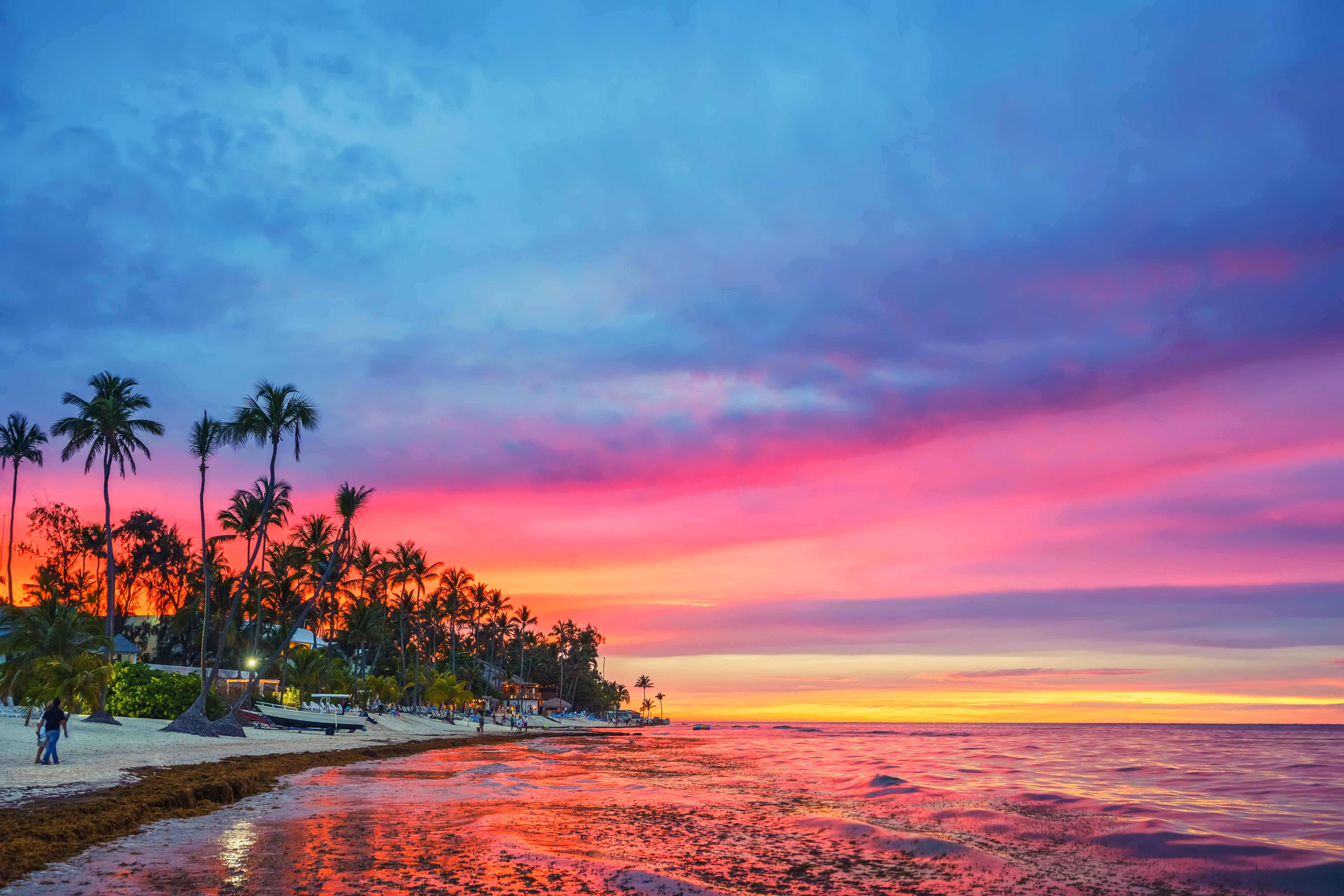 sunset over tropical beach in Punta Cana