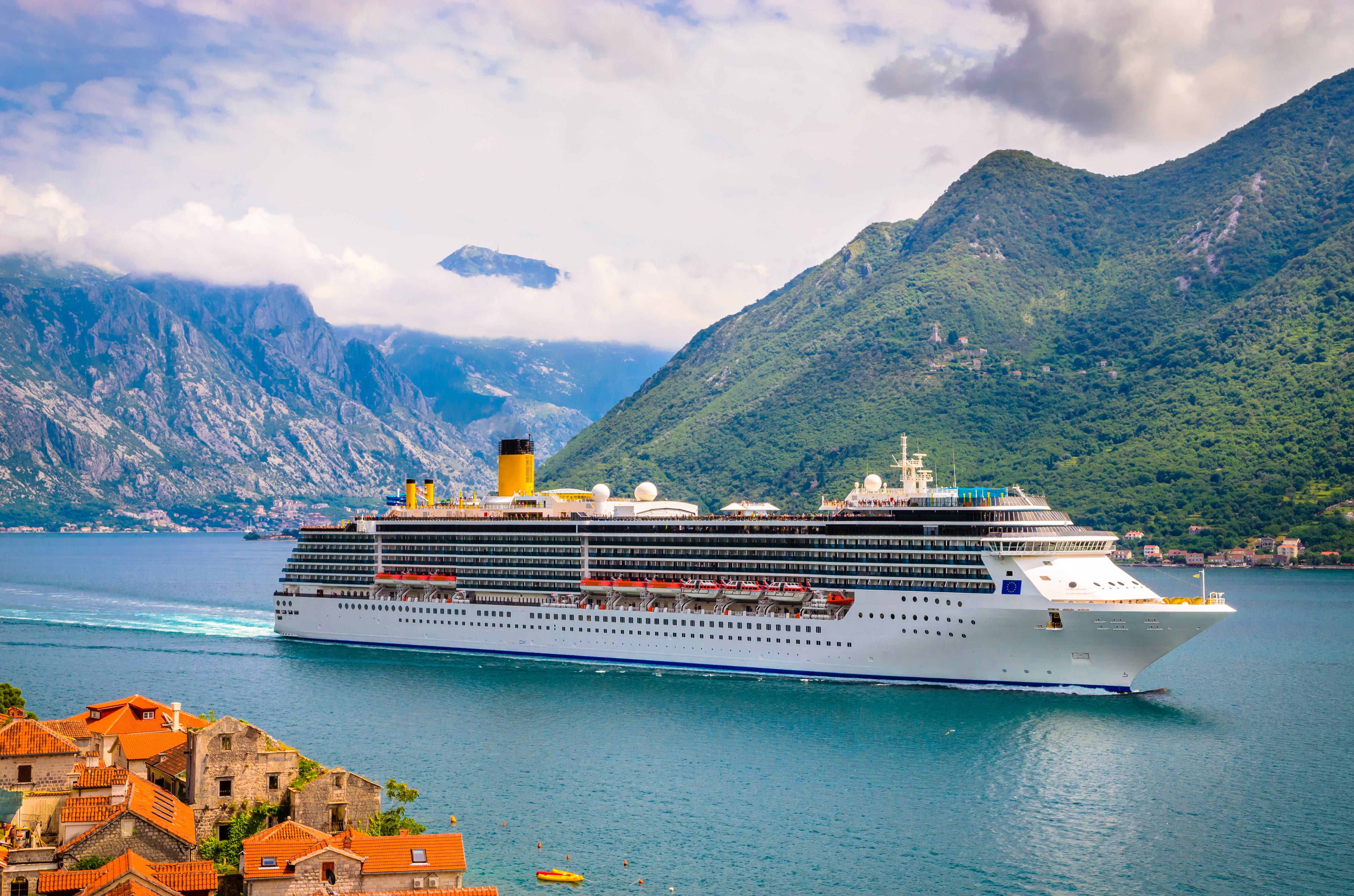cruise ship in Kotor Bay, Montenegro