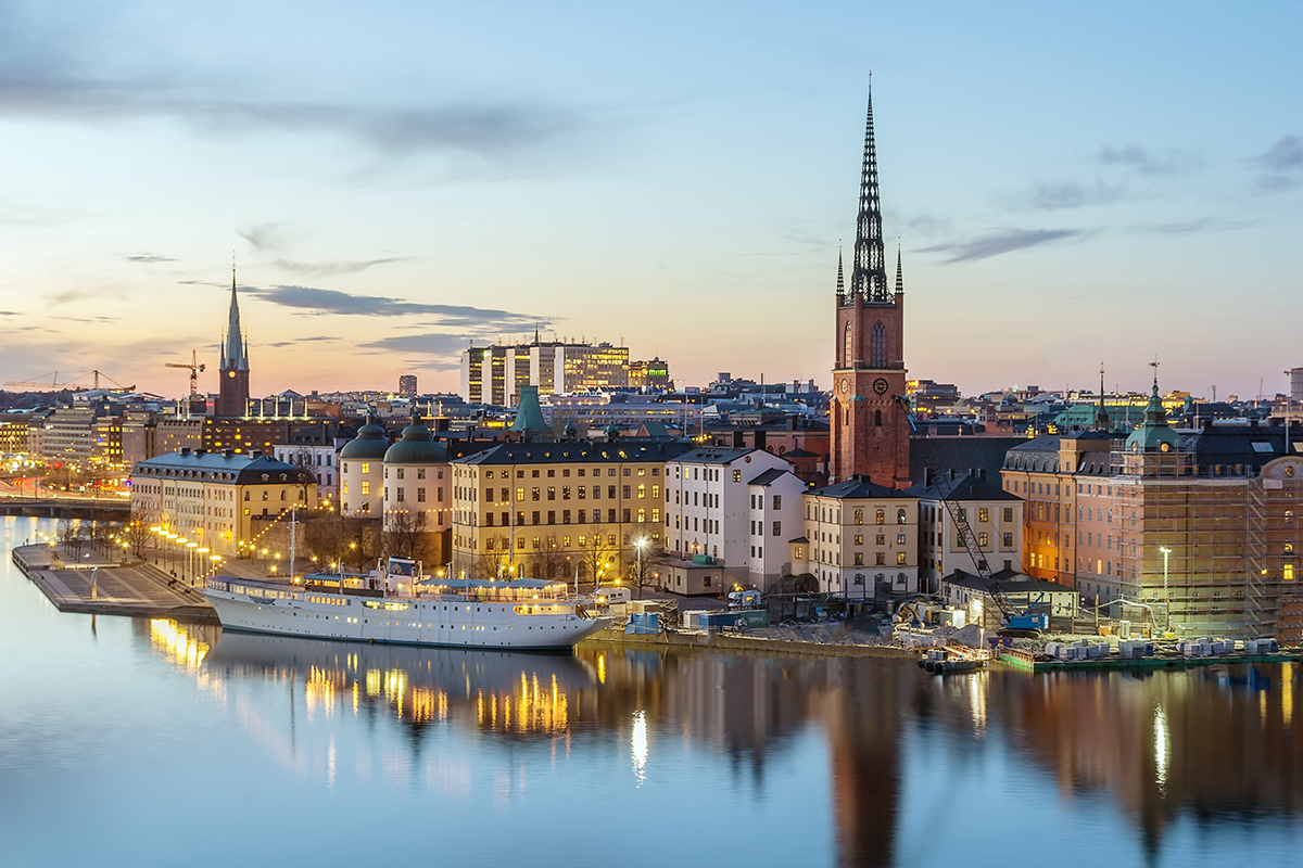 Riddarholmen, Stockholm skyline and river