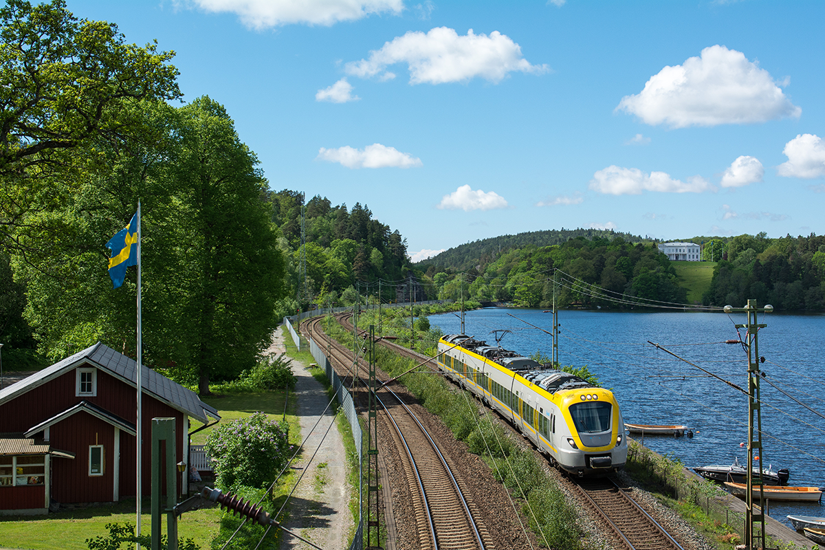 Train on west coast of Sweden