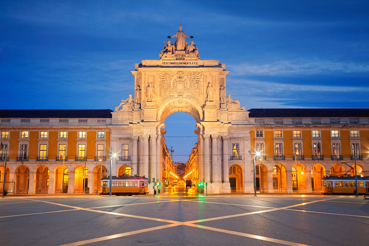 The Rua Augusta Arch in Lisbon, Portugal