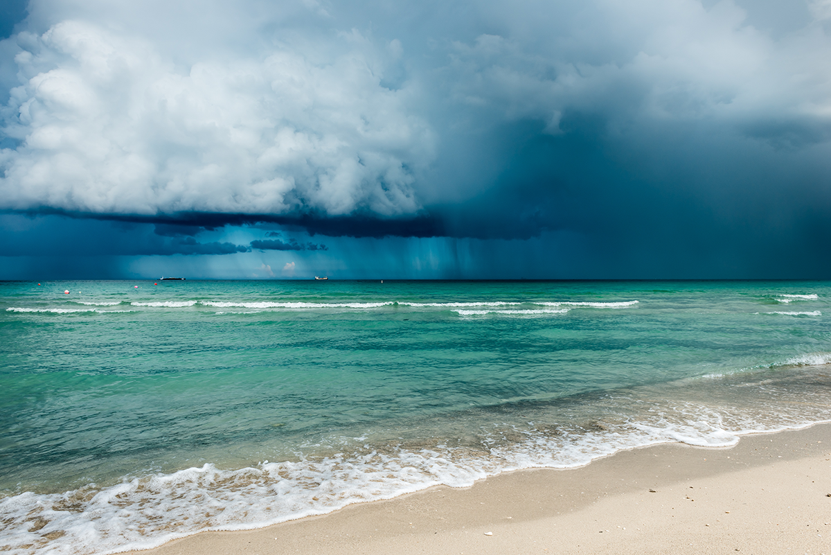 Storm clouds over the ocean