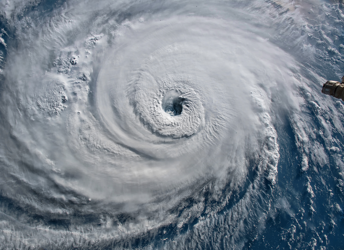 Tropical storm viewed from space