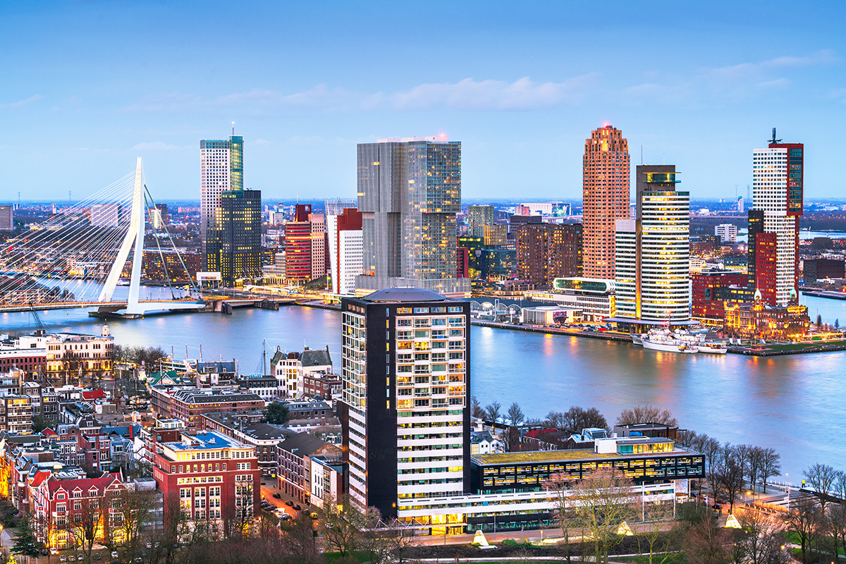 Rotterdam, Netherlands city skyline