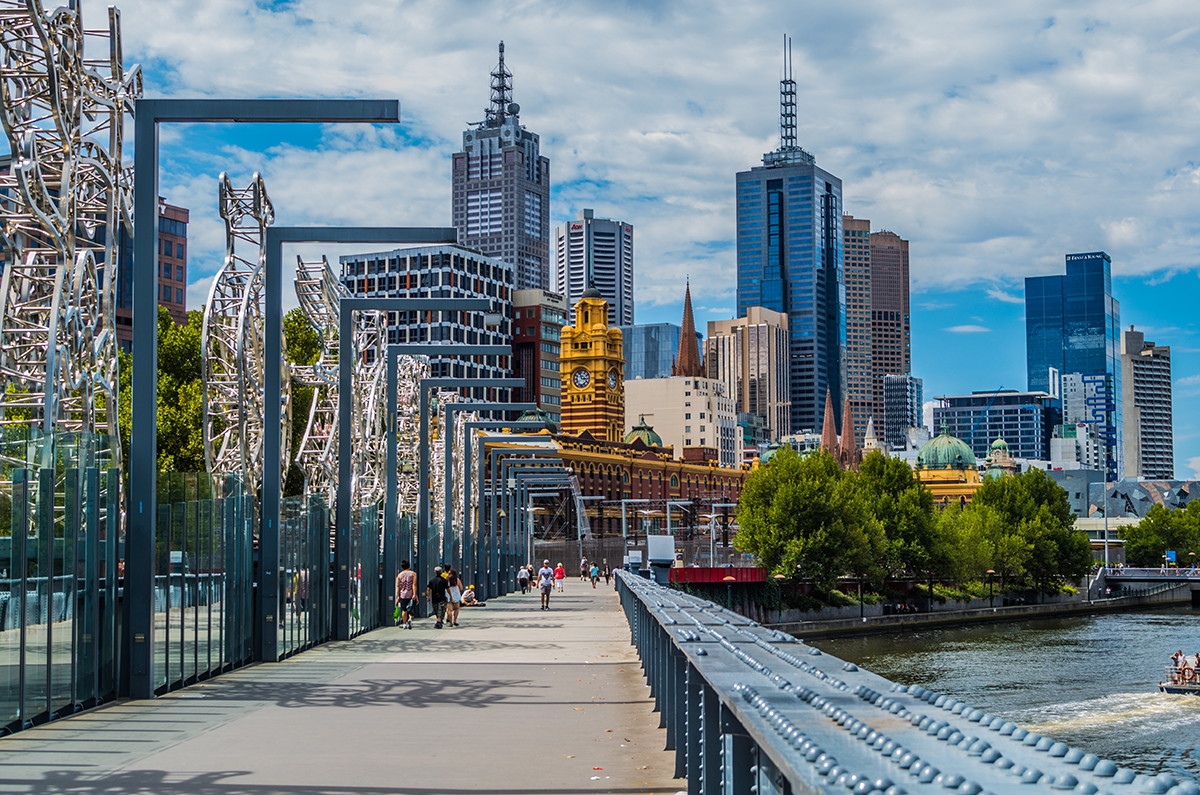 Walking path in Melbourne, Australia