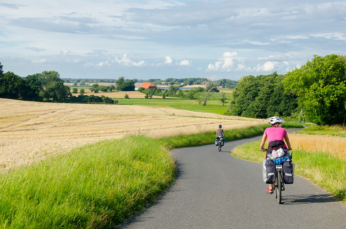 Cyclists in the countryside