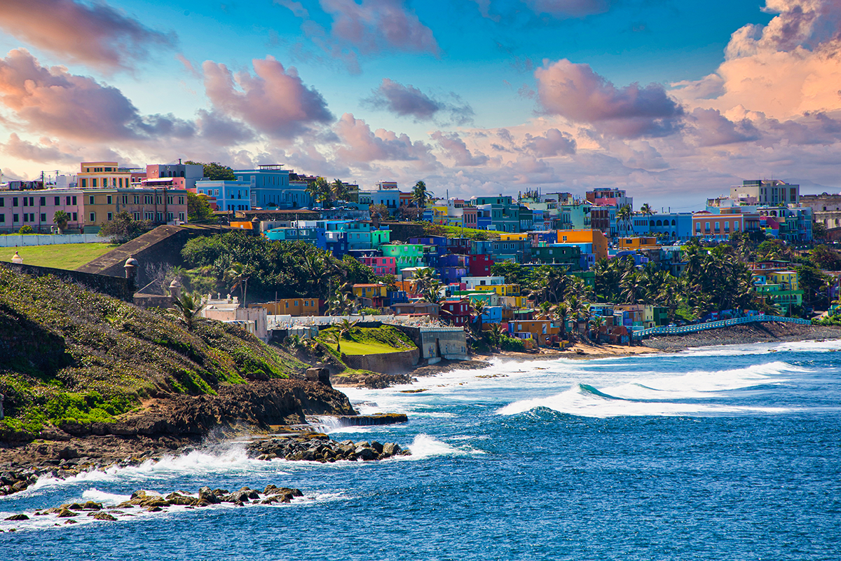 White surf on coast of Puerto Rico